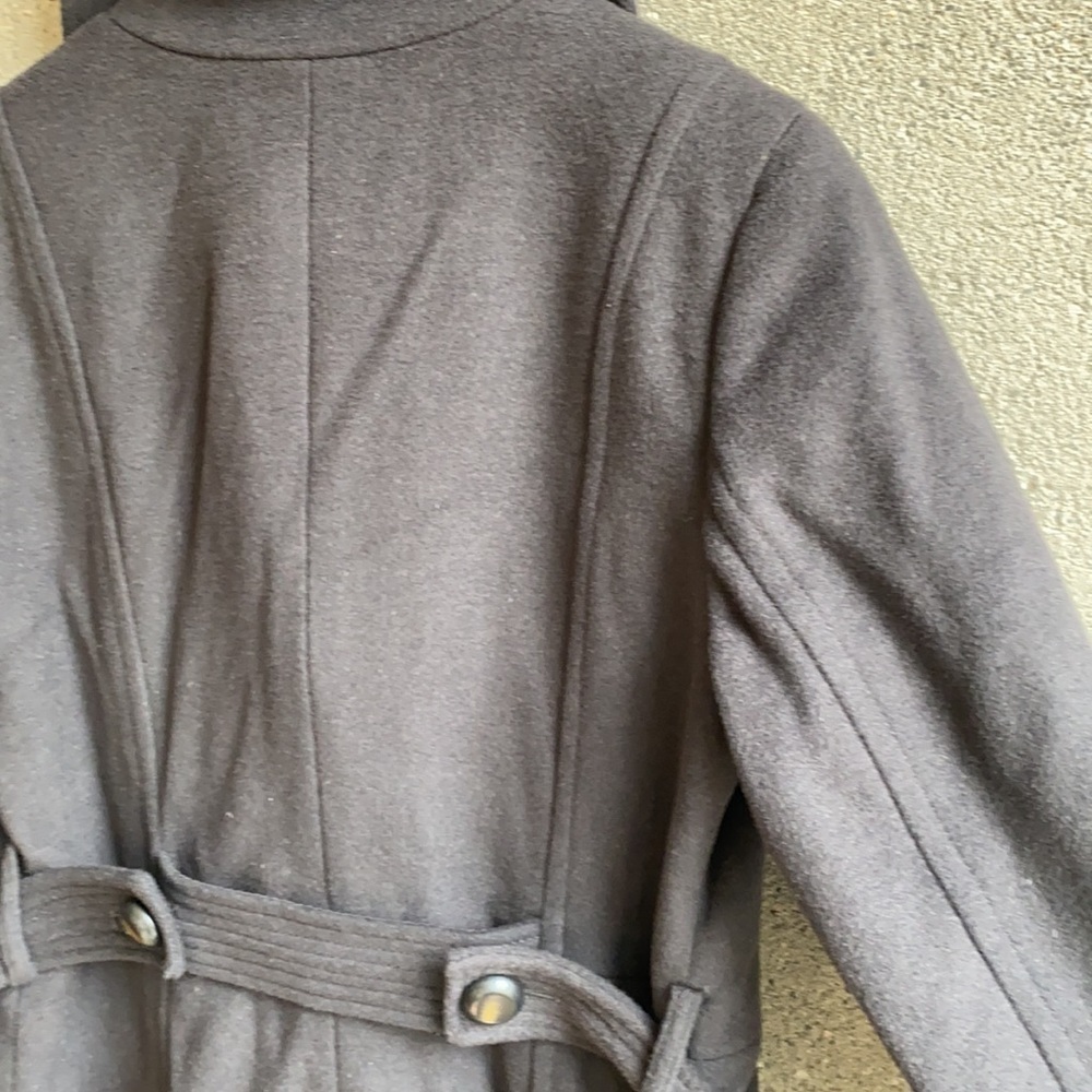 ❄️ Gray Wool Blend Wrap Coat - Picture 10 of 15